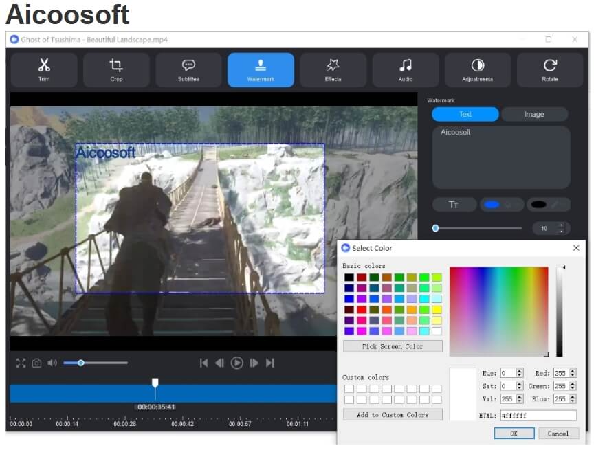 watermark - aicoosoft video converter