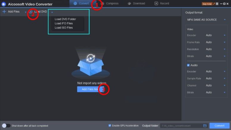 DVD to MP4 - Aicoosoft step 2