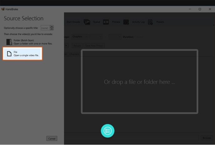 DVD to MP4 - handbrake step 1