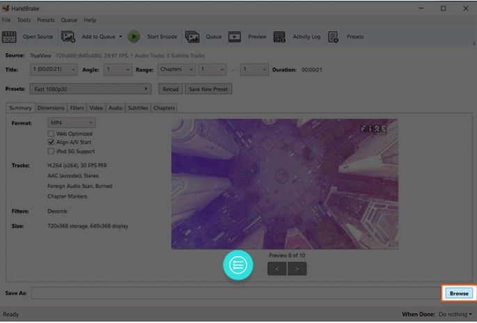 DVD to MP4 - handbrake step 3